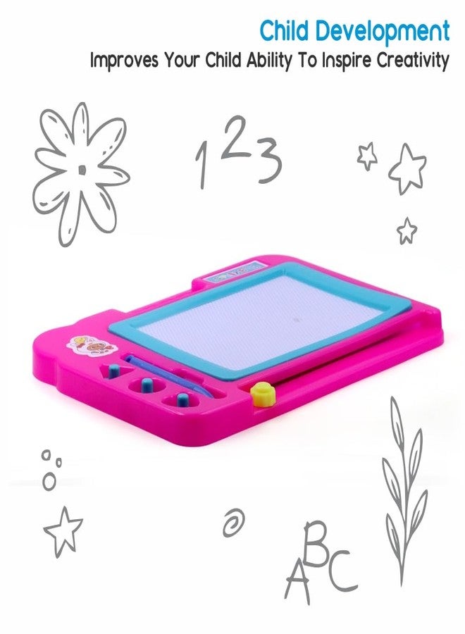 Chanak Magnetic Slate, Magnetic Drawing Board for Learning Writing and Drawing, Magnetic Pen and Stamps, Magnetic Slate Easy to Use and Clean, Magnetic Board for Kids Above 3, BIS Approved (Pink) - Image 4